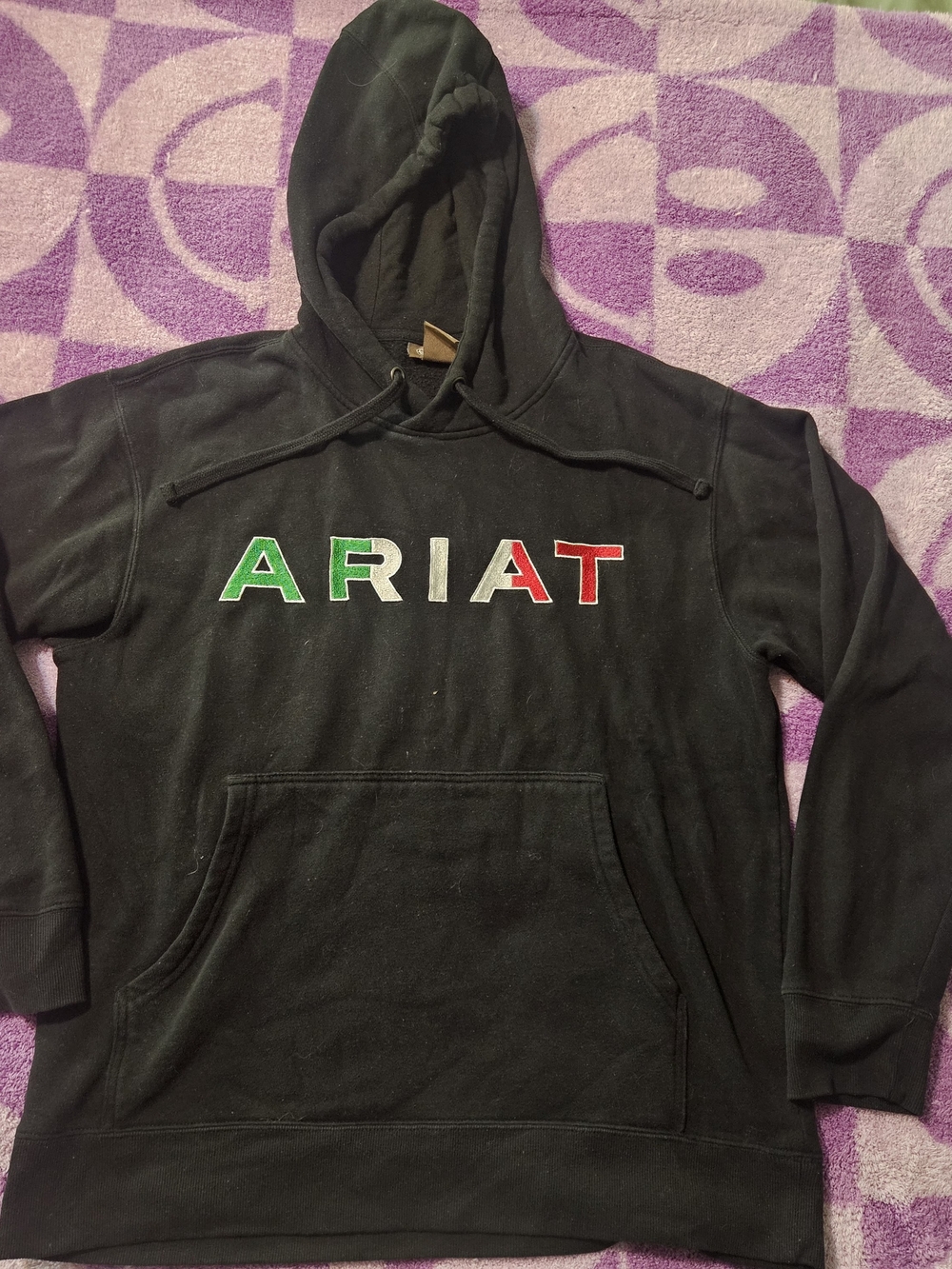 Ariat Black Pullover Hoodie with Multicolor Logo